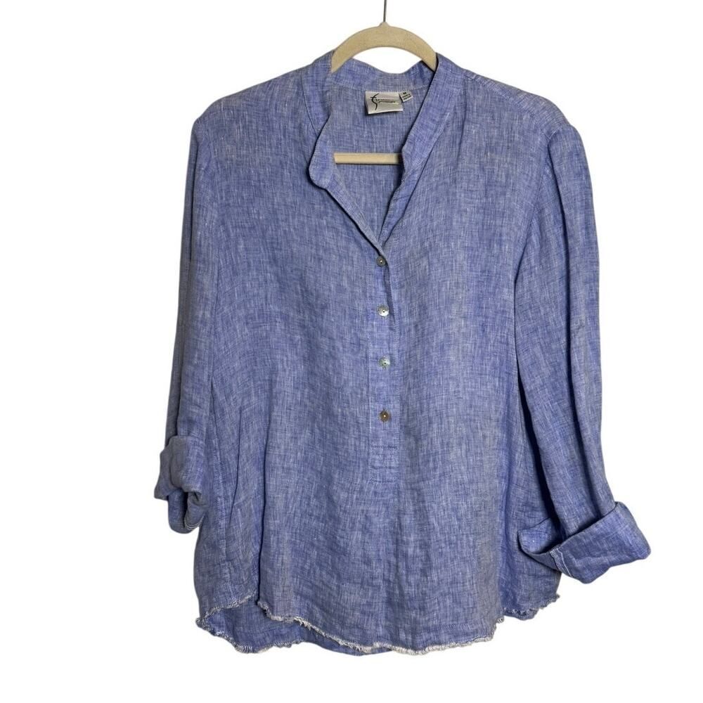 Finley Raw Edge Linen Shirt Women’s Size M